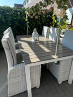 Tuintafel met 6 verstelbare stoelen, Tuin en Terras, Tuinsets en Loungesets, Ophalen, Zo goed als nieuw, Aluminium