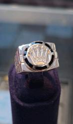 Prachtige Rolex zwart zilver 925 ring