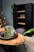 Lynn lockerkast - Zwart staal met mangohout., Gebruikt, 100 tot 150 cm, 200 cm of meer, Ophalen of Verzenden