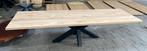 Massief eiken eettafel 3 METER, Ophalen, 50 tot 100 cm, Vijf personen of meer, Rechthoekig