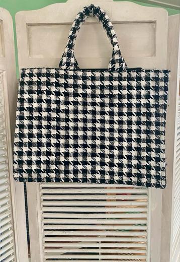 Nieuwe Tweed Tas - Zwart Wit Geruit beschikbaar voor biedingen