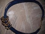 Blauwe ketting met gouden accenten, Overige materialen, Verstelbaar, Blauw, Ophalen of Verzenden