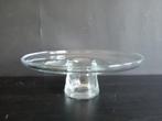 Glazen taartplateau op voet, Ophalen of Verzenden, Overige stijlen, Glas, Schaal of Schalen