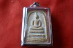 Thaise amulet - Somdeth/Garuda steen in metalen box 21,3 gr, Sieraden, Tassen en Uiterlijk, Gebruikt, Overige voorstellingen, Bruin