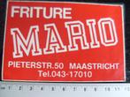 sticker friture mario pieterstraat 50 maastricht logo, Verzamelen, Stickers, Verzenden, Zo goed als nieuw, Bedrijf of Vereniging