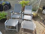 Set van 2 Kettler Tuinstoelen met Voetenbanken, Ophalen, Gebruikt, Aluminium, Inklapbaar