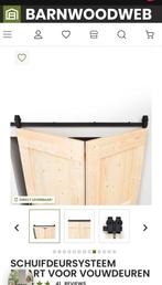 Barndoor zwart ophang vouwdeur systeem 1.50 breed, Doe-het-zelf en Verbouw, 215 cm of meer, Binnendeur, Nieuw, Ophalen of Verzenden