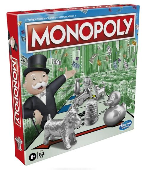 Monopoly Classic, Hobby en Vrije tijd, Gezelschapsspellen | Bordspellen, Nieuw, Een of twee spelers, Drie of vier spelers, Vijf spelers of meer