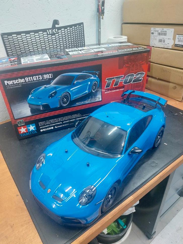 Tamiya Porsche 911 GT3 (992) - Zo Goed Als Nieuw, Hobby en Vrije tijd, Modelbouw | Radiografisch | Auto's, Zo goed als nieuw, Auto onroad