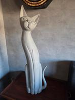 Decoratieve houten kat, Verzamelen, Beelden en Beeldjes, Ophalen, Gebruikt, Dier