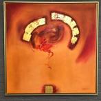Abstract schilderij 1 met bladgoud, Antiek en Kunst, Ophalen