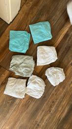 10 hoeslakens en 4 moltons wieg, Gebruikt, Jongetje of Meisje, Ophalen of Verzenden, Wit