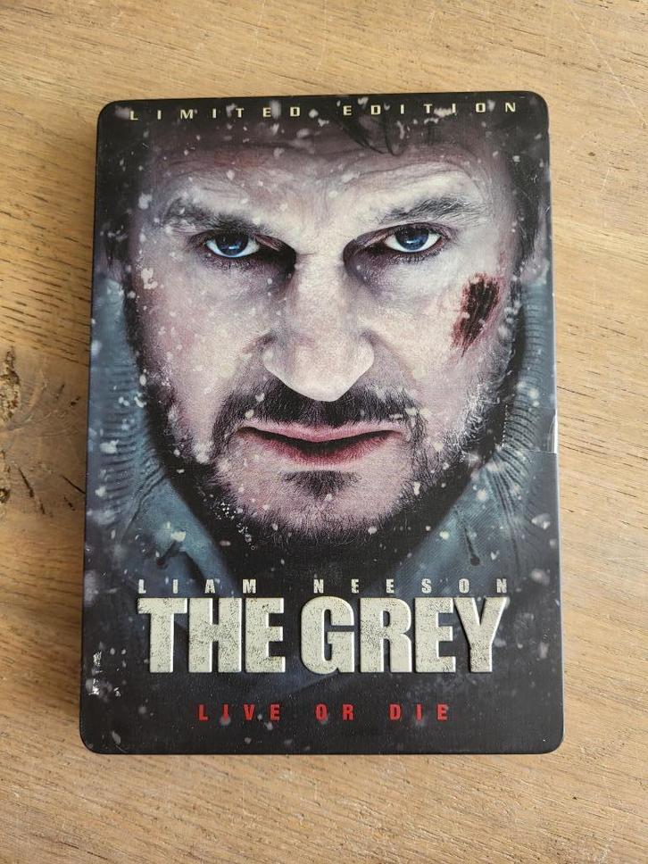 DVD The grey live or die - Liam Neeson in metalen case, Cd's en Dvd's, Dvd's | Tv en Series, Zo goed als nieuw, Alle leeftijden
