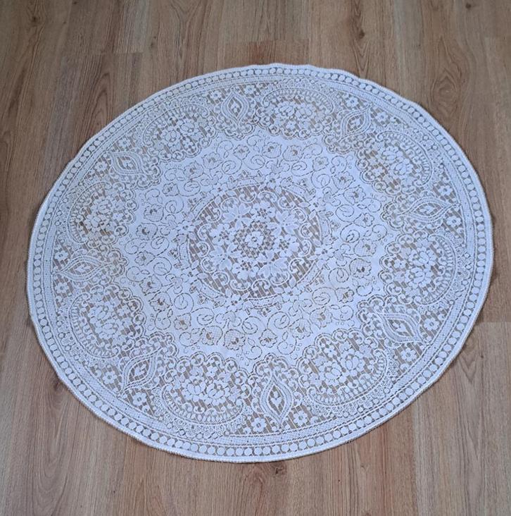 7 groot gehaakte kleed + kleedjes kant tafelkleed windvanger, Antiek en Kunst, Antiek | Kleden en Textiel, Verzenden