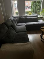 Hoekbank ribstof grijs, Ophalen, Zo goed als nieuw