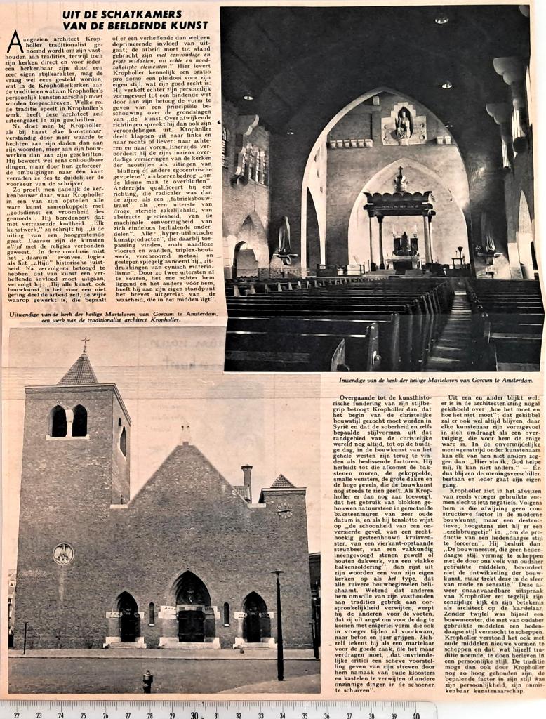 Amsterdam 1953; artikel over de kerk Martelaren van Gorcum, Verzamelen, Verzenden, 1940 tot 1960, Gebruikt, Gebouw