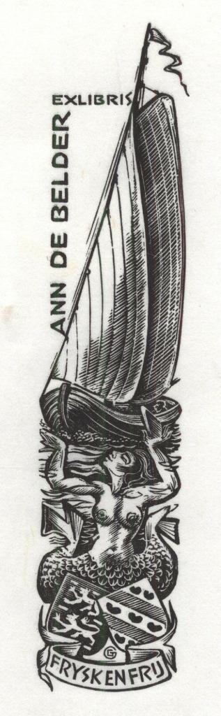 1452 Ex Libris België : Gerard Gaudaen, z.j., Antiek en Kunst, Kunst | Etsen en Gravures, Verzenden