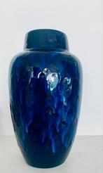 West Germany Scheurich vaas kobalt blauw, Blauw, Aardewerk of Porselein, Ophalen of Verzenden, Zo goed als nieuw