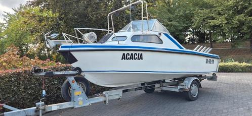 Europa 5.60 vis/toerboot incl. Riba trailer € 1.275, Watersport en Boten, Motorboten en Motorjachten, Gebruikt, Polyester, Tot 6 meter