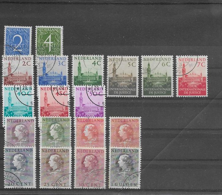 Nederland 1950-77, NVPH D25 t/m D43, Gestempeld., Postzegels en Munten, Postzegels | Nederland, Gestempeld, Na 1940, Verzenden