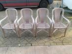 4 rotan stoelen, Ophalen, Zo goed als nieuw, 2 zitplaatsen