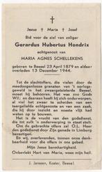 WO-2 Gerardus H. Hendrix 1879 Beesel + 1944 Beesel, 65 jaar, Verzenden, Bidprentje