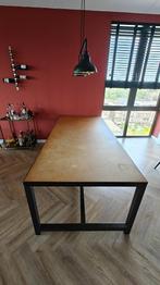 Eetkamertafel met stalenframe, Huis en Inrichting, Tafels | Eettafels, Ophalen, Gebruikt, 200 cm of meer, 50 tot 100 cm