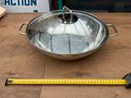 Zgan gebruikte, niet kapot, WMF wok pan 32/33cm met hand 40, Ophalen, Zo goed als nieuw, Rvs, Wok