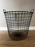 Houtkorf - stalen houtmand, Ophalen, Overige materialen, Mand, Rond