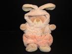 NICOTOY BEER MET KONIJNENPAK VELOURS BEIGE/ROOMWIT MET, Verzenden, Nieuw, Overige typen