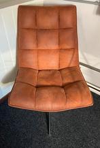 WOOOD fauteuil Jouke cognac leerlook polyester draaibaar, Huis en Inrichting, Stoelen, Ophalen, Zo goed als nieuw, Bruin, Eén