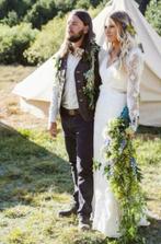 Super mooie boho trouwjurk Direct leverbaar, Ophalen, Zo goed als nieuw, Wit, Trouwjurk