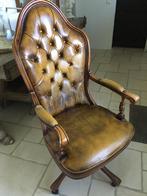 Vintage mustard Chesterfield bureaustoel!, Huis en Inrichting, Ophalen, Gebruikt, Zwart