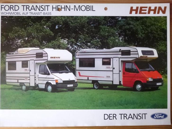 Ford Transit '86 camper, Hehn, 1 brochureblad 8/1987, Boeken, Auto's | Folders en Tijdschriften, Gelezen, Ford, Verzenden