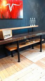 Industriële werkbank sidetable bureau verkoopbalie mancave, Ophalen, 200 cm of meer, Zo goed als nieuw, Metaal