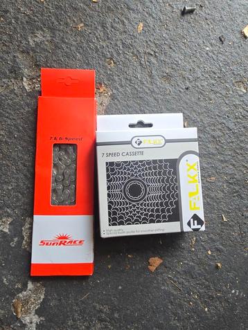 7 Speed Cassette + Ketting - Nieuw! beschikbaar voor biedingen