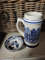 Delfts Blauw Bierpul & Schoteltje, Antiek en Kunst, Antiek | Keramiek en Aardewerk, Ophalen of Verzenden