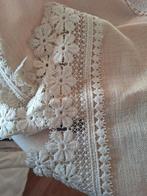 Linnen kleedje met kanten details, Hobby en Vrije tijd, Stoffen en Lappen, 120 cm of meer, Beige, Ophalen of Verzenden, Zo goed als nieuw