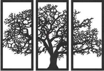 Industriële Wanddecoratie - 3 luik Boom  beschikbaar voor biedingen