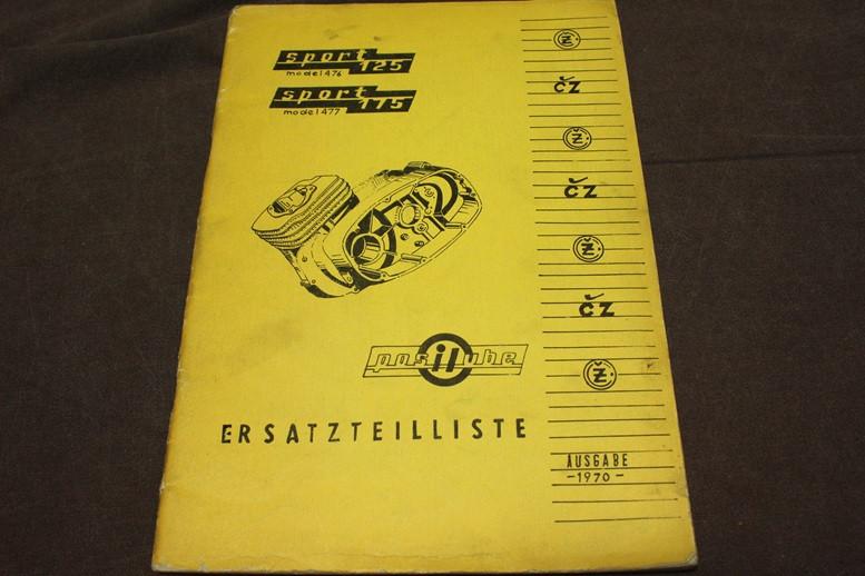 CZ 125 Sport 175 Sport 1970 ersatzteil liste model 476 477, Motoren, Ophalen of Verzenden, Overige merken