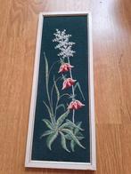 Geborduurd schilderijtje met bloemen, Ophalen of Verzenden