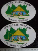 2x sticker openluchtmuseum arnhem logo vintage museum, Bedrijf of Vereniging, Zo goed als nieuw, Verzenden