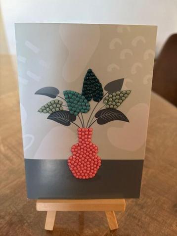diamond painting kaart 44 roze bloempot beschikbaar voor biedingen