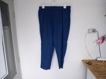 Blauwe viscose broek, met elast.taille X-Two 50 nieuw! (3x) beschikbaar voor biedingen