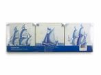 DELFTS BLAUWE ONDERZETTERS - SCHEPEN - 17 EEUW - 6 ST. 9,50, Ophalen of Verzenden, Nieuw, Glas of Kopje