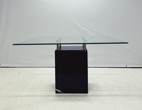 Vintage Eettafel Marmer Glas, Huis en Inrichting, Tafels | Eettafels, Gebruikt, 100 tot 150 cm, 100 tot 150 cm, Vier personen
