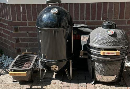 Pakket Grill guru en weber smoky mountain, Tuin en Terras, Houtskoolbarbecues, Gebruikt, Ophalen