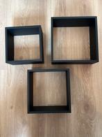 Zwarte Wandkubussen - Set van 3, Huis en Inrichting, Woonaccessoires | Wandplanken en Boekenplanken, Ophalen of Verzenden, Gebruikt