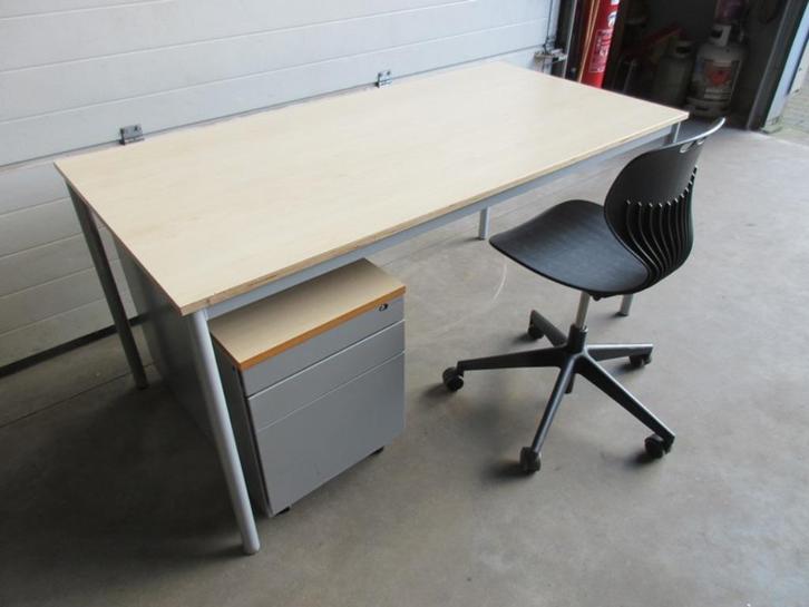 Buro 160x80, verstelbaar+ burostoel en ladenblok, Huis en Inrichting, Bureaustoelen, Gebruikt, Ophalen