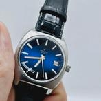 Ancre handwinder met sunburst wijzerplaat, Overige merken, Leer, Staal, Polshorloge